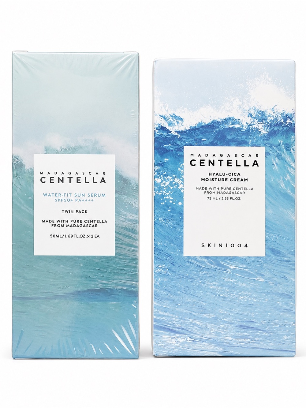Madagascar‎ Centella Hyalu-Cica Moisture Cream & Water-Fit Sun Serum SPF 50
